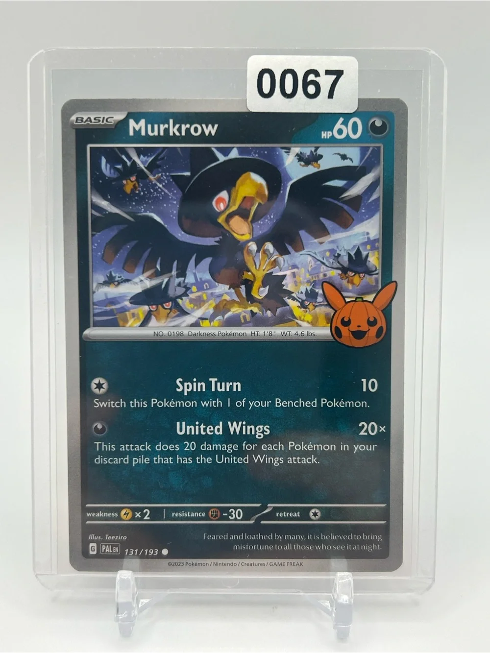 Murkrow Pokemon Trick or Trade Trading Card 🎃